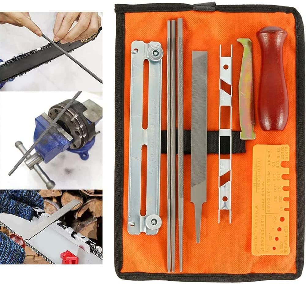 Hinevey チェーンソー目立てセット 10点セット 丸ヤスリ3種 4.0mm/4.8mm/5.5mm 目立てゲージ 目立てホ..