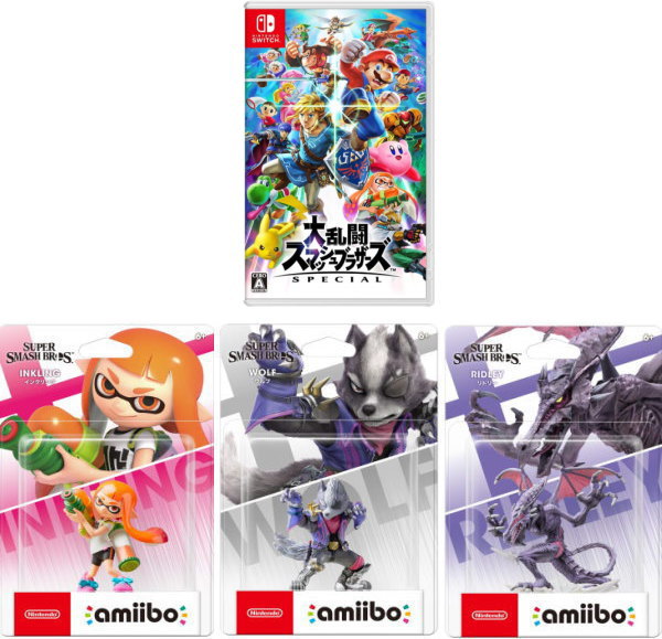 新品 人気４点セット 新品 大乱闘スマッシュブラザーズ Specialソフト Amiibo ウルフ Amiibo リドリー Amiibo インクリング 宅配便のみの発送 数量限定 Eburnietoday Com