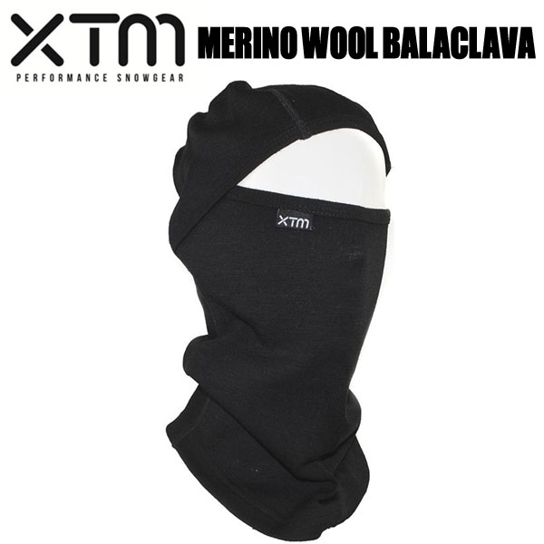 XTM バラクラバ ブラック メリノウール100％　目出し帽 フェイスマスク インナーマスク