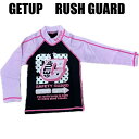 訳アリB品GETUP 長袖ラッシュガード100cm ブラック&ピンク 子ども用 UPF50+マリン用品 キッズ ベビーサイズ