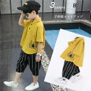 子供服 セットアップ 夏 男の子 ジャージ キッズ 韓国子供服 上下セット 2点セット 半袖 Tシャツ パンツ ベビー服 男児 おしゃれ 通学着 通園着 新品 ...