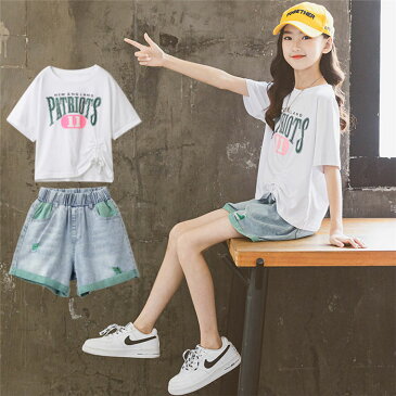 韓国子供服 セットアップ 上下セット 子供服 ジャージ キッズ ズボン 女の子 カジュアル 夏 ワイドパンツ 半袖 薄手 パンツ ゆったり 2点セット Tシャツ 半袖 ショートパンツ リゾート スポーツスーツ キッズ こども 可愛い
