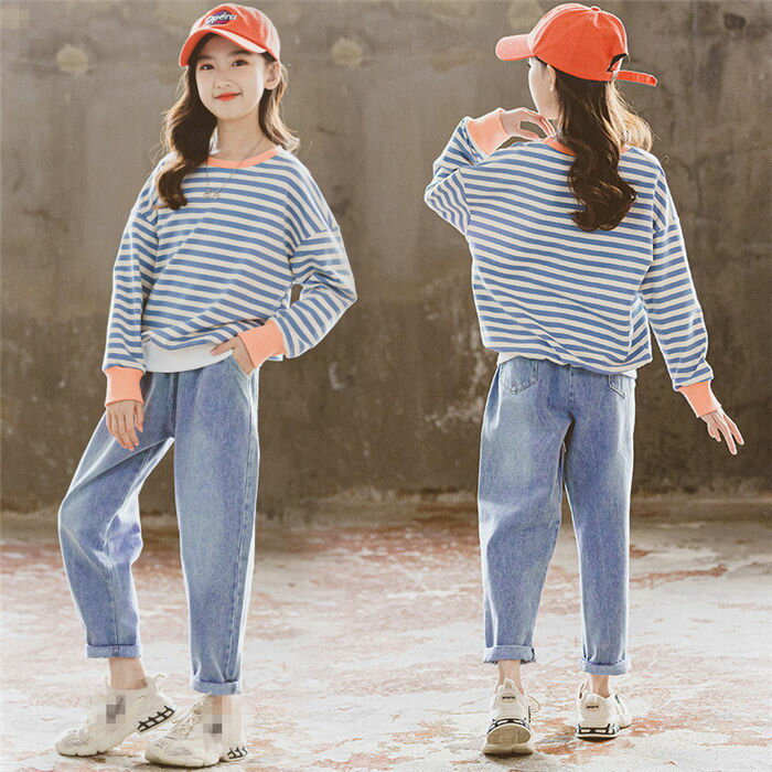 セットアップ 子供服 ジャージ パーカー デニム 登山着 キッズ 女子 上下セット 長袖 春秋 2点セット パーカーロングパンツ スポーツウェア 可愛いおしゃれ 子供服 セットアップ 女の子 秋着 春秋 キッズ 安い トップス 長袖 ボトムス セット