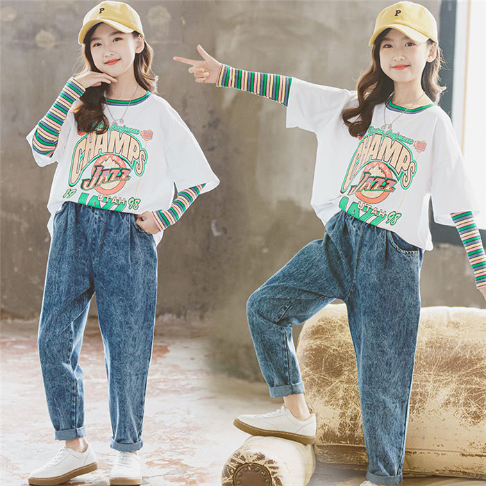 セットアップ 子供服 ジャージ パーカー デニム 登山着 キッズ 女子 上下セット 長袖 春秋 2点セット パーカーロングパンツ スポーツウェア 可愛いおしゃれ 子供服 セットアップ 女の子 秋着 春秋 キッズ 安い トップス 長袖 ボトムス セット