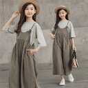 【時間限定10%OFF&Point2倍】子供服 セットアップ サロペット 2点セット キッズ 女の子 韓国子供服 上下セット ワイドパンツ 半袖 Tシャツ シフ...