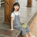 子供服 セットアップ キッズ 女の子 2点セット 半袖 シャツ+サロペット カジュアル パンツセット 春夏着 上下セット オールインワン 可愛い おしゃれ 小学...