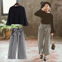 【時間限定10%OFF&Point2倍】韓国こども服 トップスとパンツ 長袖 セットアップ 女の子フォーマルセット 子どもパンツ 2点セット ジュニア お嬢様風 子供服 120/130/140/150cm