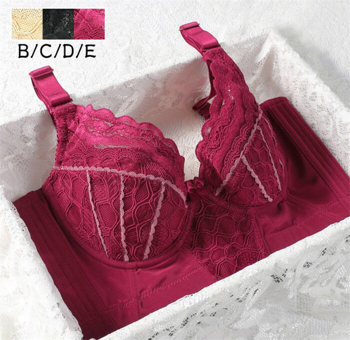 楽天つげ村shop【期間限定全品10％OFF】ブラジャー ノンワイヤー 脇肉 脇高 小さくを見せるブラ 美胸 着痩せ レース 花柄 インナー 下着 30代40代 フルカップ 単品 上品 女性 大き胸