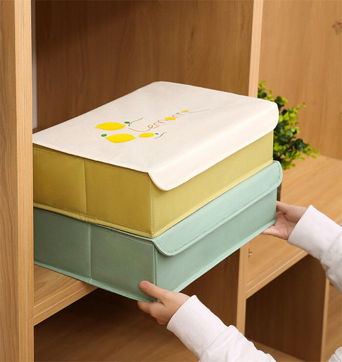 【SALE10%OFF&5倍ポイント】下着収納ボックス 仕切り 引き出し ラジャー収納 パンツ収納 靴下収納 小物収納 多機能 総合収納ボックス 可愛い 洗濯可能 多機能 取り出しやすく 蓋付き 防虫防塵 大容量 省スペース 新生活 家庭用 整頓ボックス 10+1マス [2]