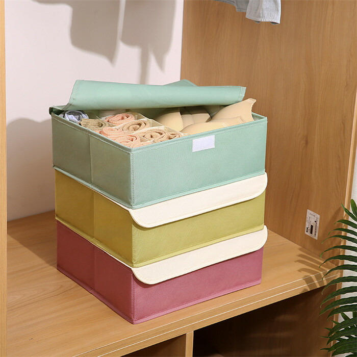 【SALE10%OFF&5倍ポイント】下着収納ボックス 仕切り 引き出し ラジャー収納 パンツ収納 靴下収納 小物収納 多機能 総合収納ボックス 可愛い 洗濯可能 多機能 取り出しやすく 蓋付き 防虫防塵 大容量 省スペース 新生活 家庭用 整頓ボックス 10+1マス [3]