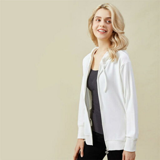 の ある ウッド 耳 フリル 装飾 ビーズ レースアップ スタンドカラー ラグラン 長袖 シフォンシャツ スリム シャツ レディース