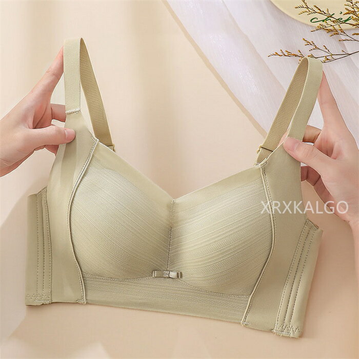 【SALE10％OFF】ブラジャー シルクレースワイヤレス レース 大きな胸を小さく見せる 3/4カップ 脇肉 脇高 着痩せる 大きいサイズ ブラック グレー 黒 ノンワイヤ かわいい下着 ナイトブラ 母の日