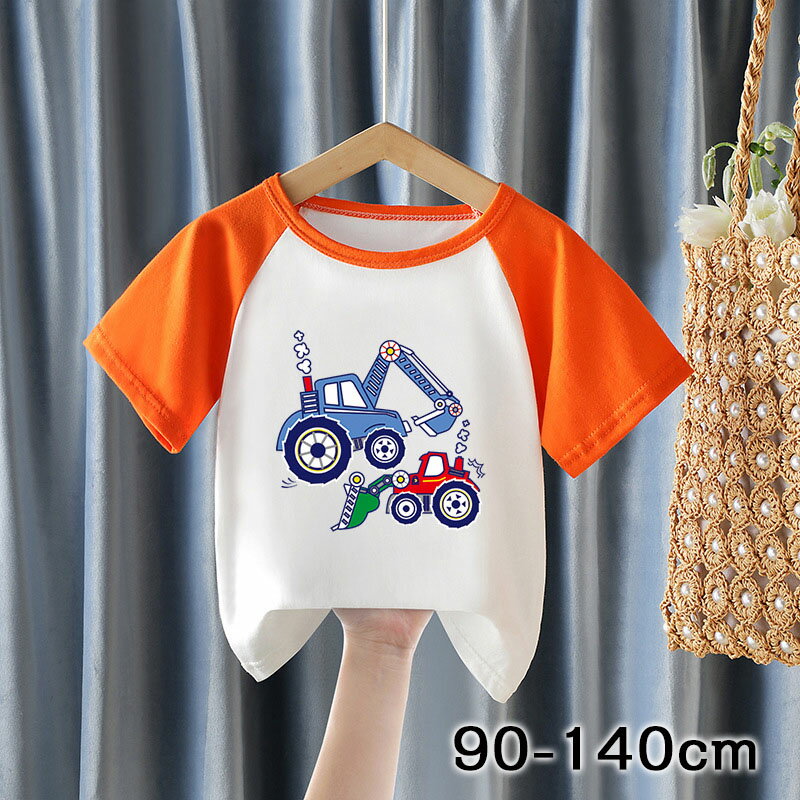 【期間限定全品10%OFF】Tシャツ 半袖 こどもの日 車柄 キッズ ジュニア 子供服 トップス カットソー 丸襟 ラウンドネック シンプル 着まわし ヘビロテ 定番 女の子 男の子 こども服 子ども服 子供用 中学生 高学年 ガールズ ボーイズ(4)