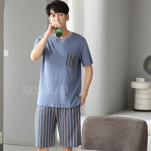 【Fashion SALE20%OFF&Point2倍】ルームウェア メンズ 上下セット 綿 半袖 春 夏 柔らかく軽い薄手の快適Tシャツ ポケット付き 夏 ブルー 涼しい 部屋着 男性 M-4XL 【Fashion SALE20%OFF&Point2倍】ルームウェア メンズ 上下セット 綿 半袖 春 夏 柔らかく軽い薄手の快適Tシャツ ポケット付き 夏 ブルー 涼しい 部屋着 男性 M-4XL
