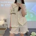 【時間限定10%OFF&Point2倍】パジャマ 夏 レディース 綿 ルームウェア 前開き 半分ズボン 無地 さわやか 薄手 寝巻 ふんわり おしゃれ女性 上下...