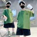 【スーパーSALE10%OFF&ポイント5倍】子供服 男の子 ビッグ 半袖Tシャツ 中学生 小学生 トップス ゆったり 夏 涼しい 120cm 130cm 140cm 150cm 160cm 170cm レジャー 子供 Tシャツ(4)