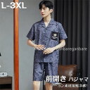 【時間限定10%OFF&Point2倍】ルームウェア メンズ 上下セット 半袖 春 夏 接触冷感 前開き ギフト パジャマ 外出 レーヨン ビスコース 夏 涼しい 部屋着 男性 L-3XL