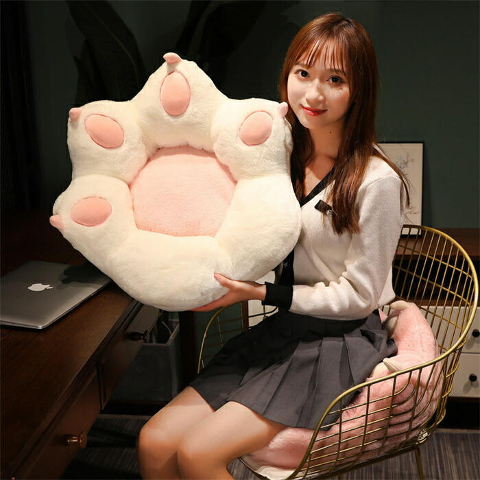 【時間限定10%OFF&5倍ポイント】チェアパッド クッション 腰痛対策 背もたれ 猫 肉球型 50*50CM ソファー 座椅子 座布団 腰枕 オフィス 立体 椅子シート 在宅勤務 椅子用 コーヒー屋 飾り プレゼント [2]