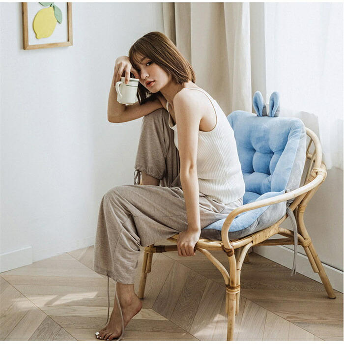 【SALE★20%OFF】【52*52cm】チェアクッション 座布団 背もたれ ふわふわ 柔らかい 暖かい シートクッション ロング 北欧風 シンプル ひも付き コーデュロイ チェアパッド [2]