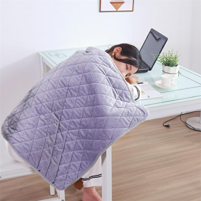つげ村shopの【SALE10%OFF&5倍ポイント】電気毛布 掛け毛布 発熱 電熱 ひざ掛け 大きめ 10秒速暖 3箇所発熱ヒーター 100x140cm 3段階温度調節 ヒーターブランケット 膝掛け 敷き毛布｜アングル2
