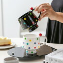 【期間限定全品10%OFF】マグカップ 北欧 食器 おしゃれ コーヒーカップ スープカップ 400ml 陶器 ドット柄 マグ スープマグ ティーカップ カフェマ...