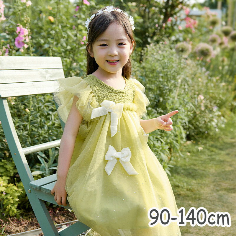 【期間限定全品10%OFF】ワンピース 子供 子供服 女の子 キッズ スカート 半袖 ワンピース グリーン キ..