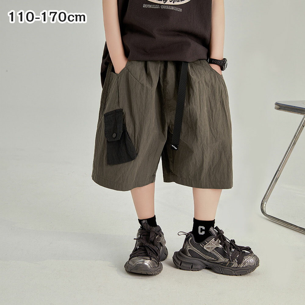 Rakuten - 【SALE★20％OFF】ハーフパンツ 男の子 ボーイズ 夏 夏物 子供服 子ども服 中学生 小学生 キッズ ジュニア 子供 子ども こども 半ズボン グリーン ソフト コットン 短パン 男児 5分丈パンツ 夏 110 120 130 140 150cm 160cm 170cm