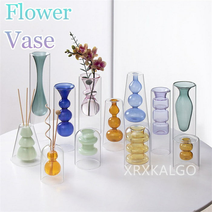Rakuten - 【SALE★20％OFF】ガラス 花瓶 フラワーベース おしゃれ 一輪挿し 円柱 造花 透明 韓国 北欧 リビング 大きい 生花 花瓶 花びん 花器 造花 生花おしゃれ 北欧 シンプル ナチュラル モダン 新婚祝い 新築祝い 結婚祝い 父の日 父の日ギフト プレゼント 雑貨　ホワイト