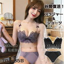 ブラジャー ショーツセット ブラセット レディース 下着 ノンワイヤー 超盛りブラ 上下セット ノンワイヤーブラ セクシー 女性 脇高 美胸 小胸 谷間メイク 総レース バストアップ 補正 ナイトブラ 痛くない 脇高 谷間 美盛SET(4)