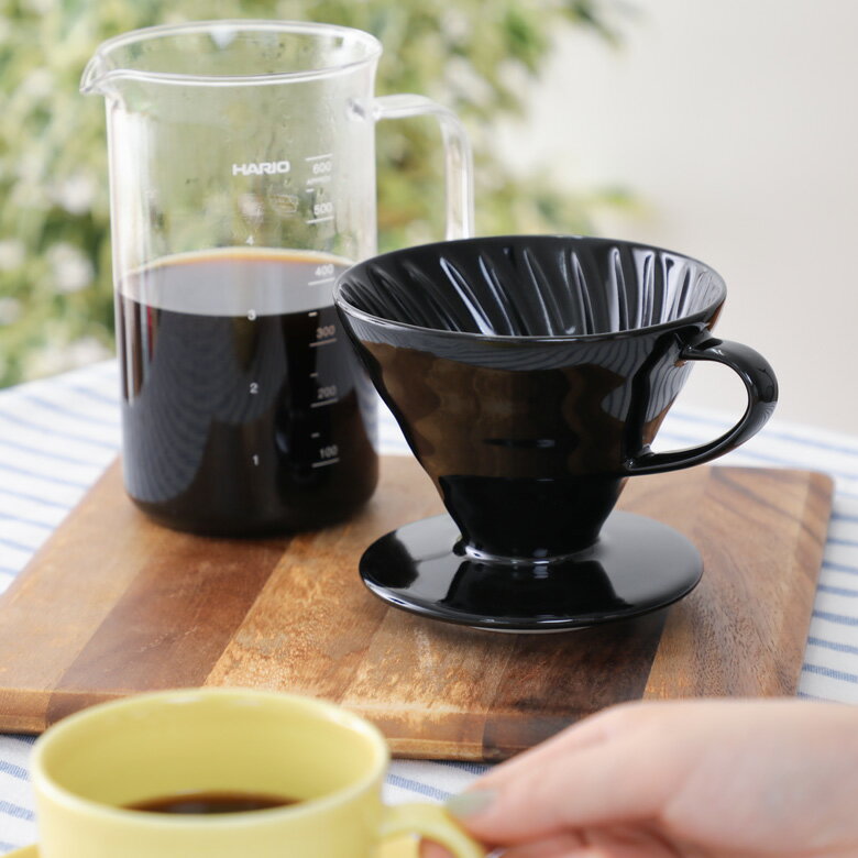 HARIO V60透過ドリッパー02 粕谷モデル 陶器 ブラック オシャレ カッコいい ハリオ KDC-02