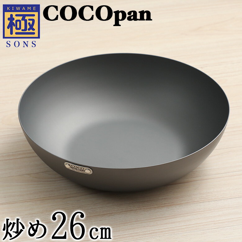 COCOpan 炒め26cm 極SONS C102-004 フライパン ココパン リバーライト 取っ手が取れる cocoパン 炒め鍋 窒化処理済 錆びにくい脱フッ素 フッ素アレルギー