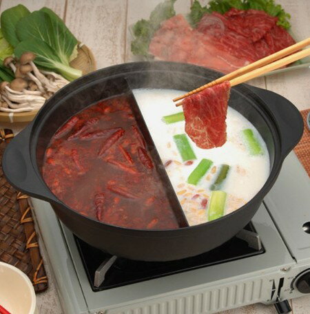 火鍋風二食鍋 仕切り鍋26cm KS-2926 ガス火・IH対応のサムネイル