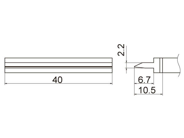 ■[ステーション型はんだこて]【鉛フリーはんだ対応のスパチュラ型！】白光（株） 白光 こて先 スパチュラ 40 T12-1406 1本【294-6408】【代引不可商品】【メール便1個まで対象商品】