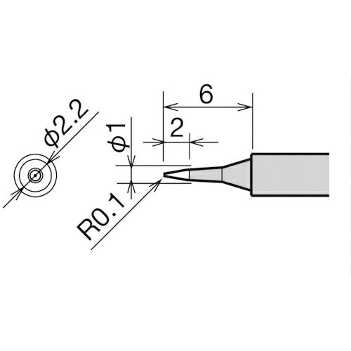 【用途】●微細はんだ付けに最適なφ2.9の極細こて先に。【仕様】●適合機種：RX-81GAS、RX-80GAS、RX-85GAS●コテ先名称：R0.1mm●品名：替えこて先●コテ先径(mm)：φ2.9●消費電力(W)：36【仕様2】●消費電力：36W【原産国（名称）】日本【質量】5.000【質量単位】G【JANコード】4975205570947【メーカー名】太洋電機産業（株）【関連キーワード：ものづくりのがんばり屋楽天市場店 生産加工用品 はんだ用品 ステーション型はんだこて はんだこてコテ先 Tips for Soledering Iron】
