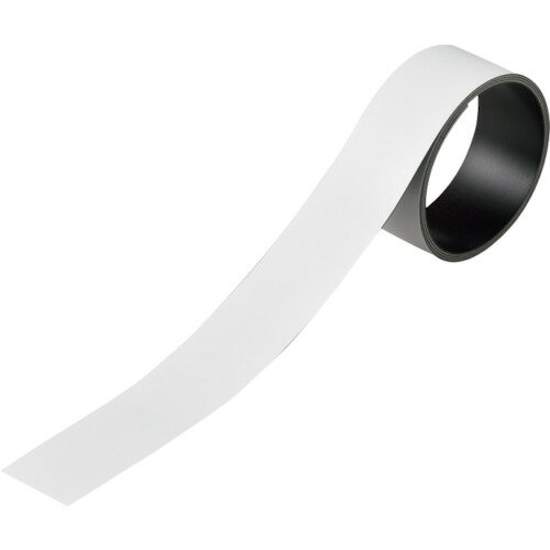 [カラーマグネット]（株）日本緑十字社 緑十字 テープ状カラーマグネット 白 マグネ30W 30mm幅×1m×0．8..