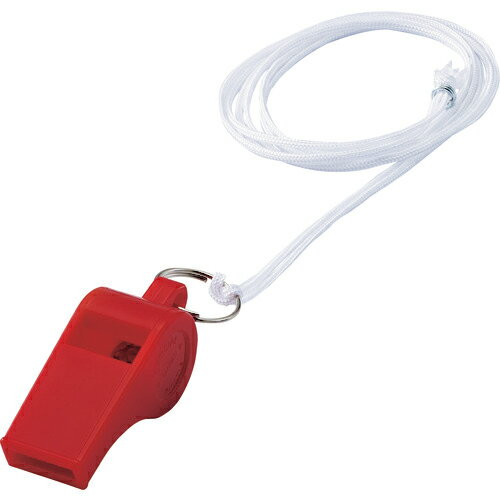 [腕章]（株）日本緑十字社 緑十字 笛（ホイッスル） 赤 プラ笛402－R 全長51．5mm 12個組 プラスチック..