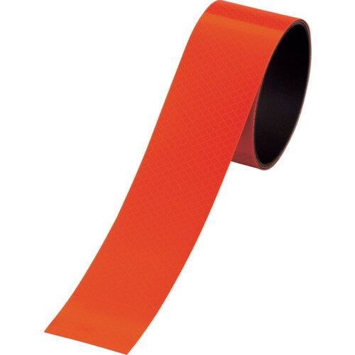 [マグネットシート]（株）日本緑十字社 緑十字 マグネットシート 高輝度プリズム反射タイプ 蛍光オレンジ マグネ50PH－KYR 50mm幅×1M 312219 1巻