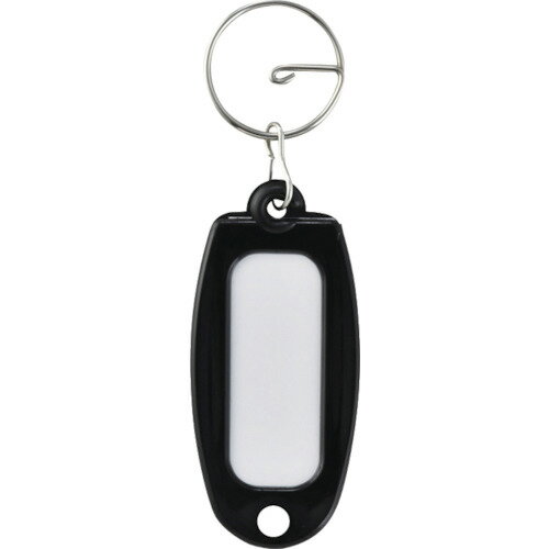 ■【3個までメール便で発送可能】[名札]（株）日本緑十字社 緑十字 キーホルダー名札（ハードケースタイプ） 黒 NF−BK 60×27mm リング付 301011 1個【代引不可】