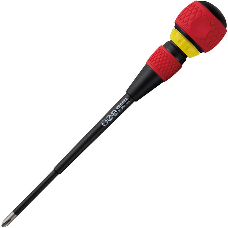 ラチェット式ドライバー （株）ベッセル VESSEL ボールラチェットドライバー 2200（＋）2×150 1本【798-3441】