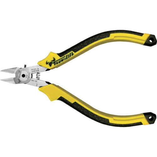 ■ ニッパ（電気 電子用） （株）ツノダ TTC マイクロニッパー 先細タイプ 120mm 成型グリップ バネ付き PM-120DG 1丁【353-7670】【代引不可商品】【メール便1個まで対象商品】