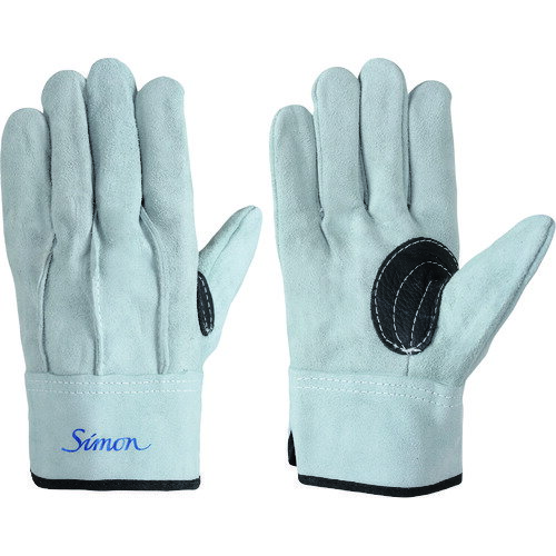 [牛床革手袋（袖なしタイプ）]（株）シモン シモン　牛床革手袋　107AAA黒銀当　L寸　107AAAKGA-L 1双..