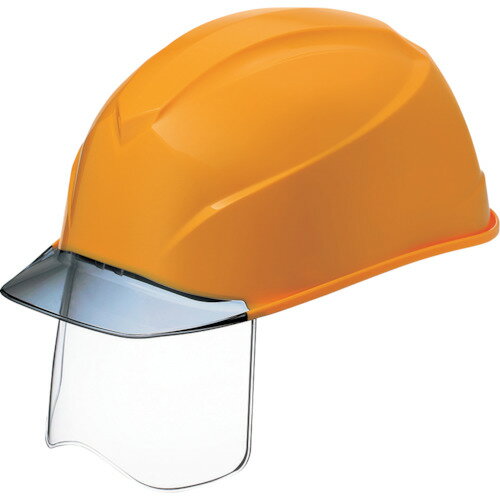 [シールド面付ヘルメット]（株）谷沢製作所 タニザワ エアライトS搭載ヘルメット（透明バイザータイプ・溝付・シールド付） 透明バイザー：グレー／帽体色：黄 123VJ-SH-V2-Y5-J 1個【254-6498】