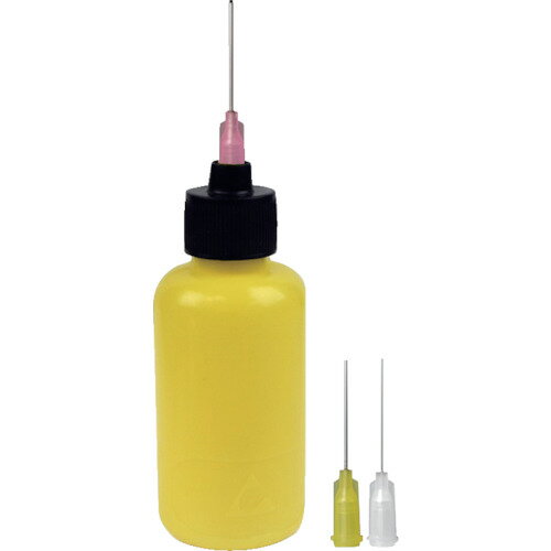 [導電性容器]DESCO JAPAN（株） DESCO フラックスディスペンサー 60cc 替え針3種類付き 黄色 35599 1個【100-9378】