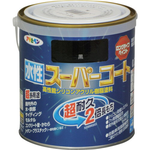 [建物用塗料（水性）]（株）アサヒペン アサヒペン 水性スーパーコート 0．7L 黒 414649 1缶【114-2786】