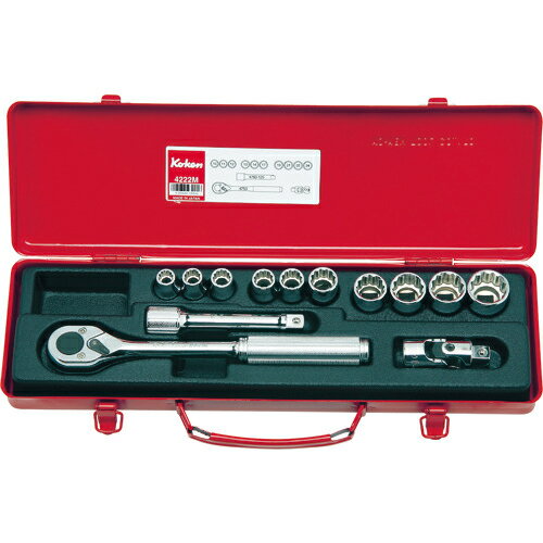 [ソケットレンチセット]【送料無料】（株）山下工業研究所 Ko−ken ソケットセット 差込角12．7mm 4222M 1S【395-7217】【北海道・沖縄送料別途】【smtb-KD】