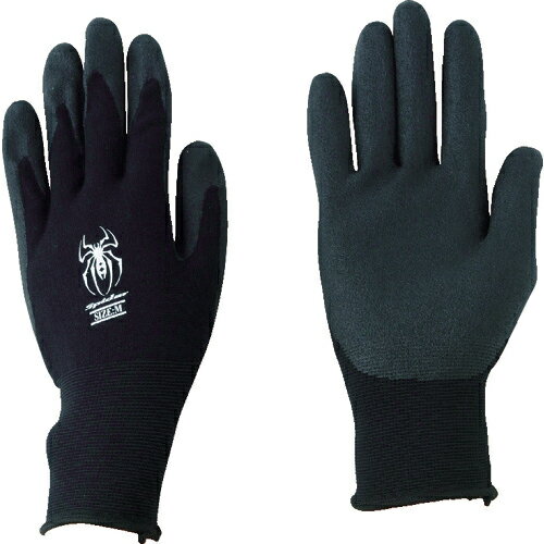 ■[ビニール背抜き手袋]川西工業（株）　川西　塩ビ背抜き手袋　スパイダー　ブラック　M　1P　2530B-M..