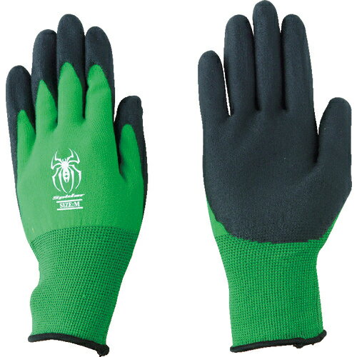 ■[ビニール背抜き手袋]川西工業（株）　川西　塩ビ背抜き手袋　スパイダー　グリーン　M　1P　2530G-M..