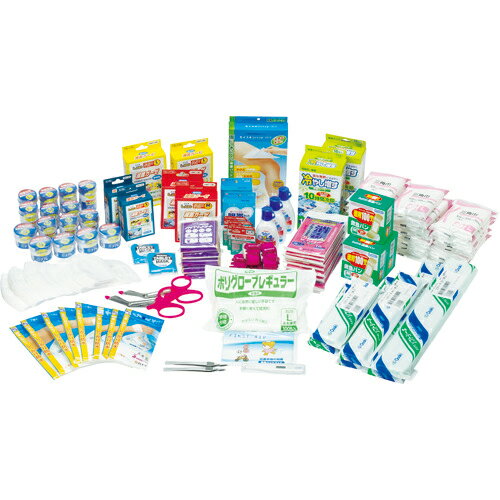 [災害避難用備品セット]（株）三和製作所　sanwa　防災用救急箱セット　50人用　400-522　1S【819-4122..