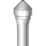 ■[超硬バー]（株）ナカニシ ナカニシ 超硬カッター テーパー型 シングルカット φ9．5×4．7×軸φ6 90° 26222 1本【829-3201】【代引不可商品】【メール便1個まで対象商品】