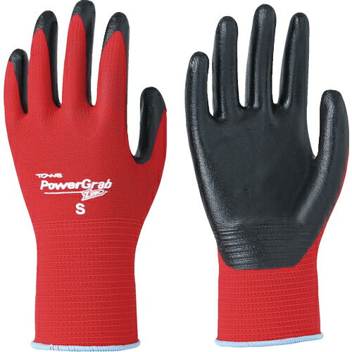 ■[ニトリルゴム背抜き手袋]（株）東和コーポレーション トワロン　ニトリル背抜き手袋　パワーグラブZERO　レッド　S　516-S 1双【362-0913】【代引不可商品】【メール便1個まで対象商品】